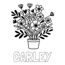 Online Created Coloring Page - CARLEY Coloring Page and Easy Flower Bouquet Coloring Page