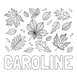 Online Created Coloring Page - CAROLINE Coloring Page and Autumn Leaves Coloring Page