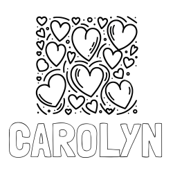 Online Created Coloring Page - CAROLYN Coloring Page and Free Printable Coloring Page of Hearts