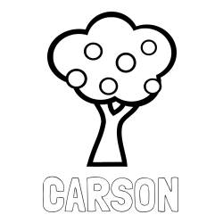 Online Created Coloring Page - CARSON Coloring Page and Apple Tree Coloring Page