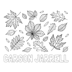 Online Created Coloring Page - CARSON JARRELL Coloring Page and Autumn Leaves Coloring Page