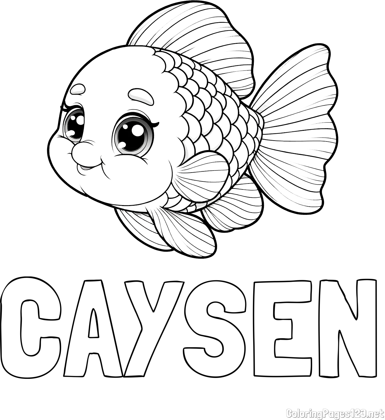 CAYSEN Coloring Page and Coloring Page of a Tropical Fish