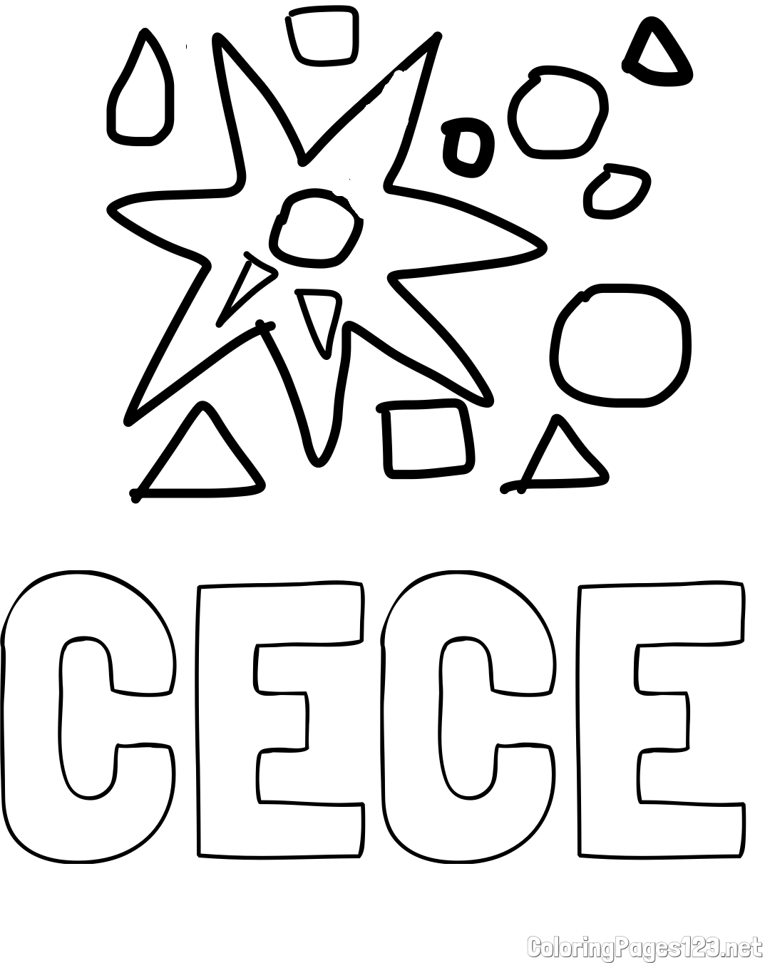 CECE Coloring Page and Shapes