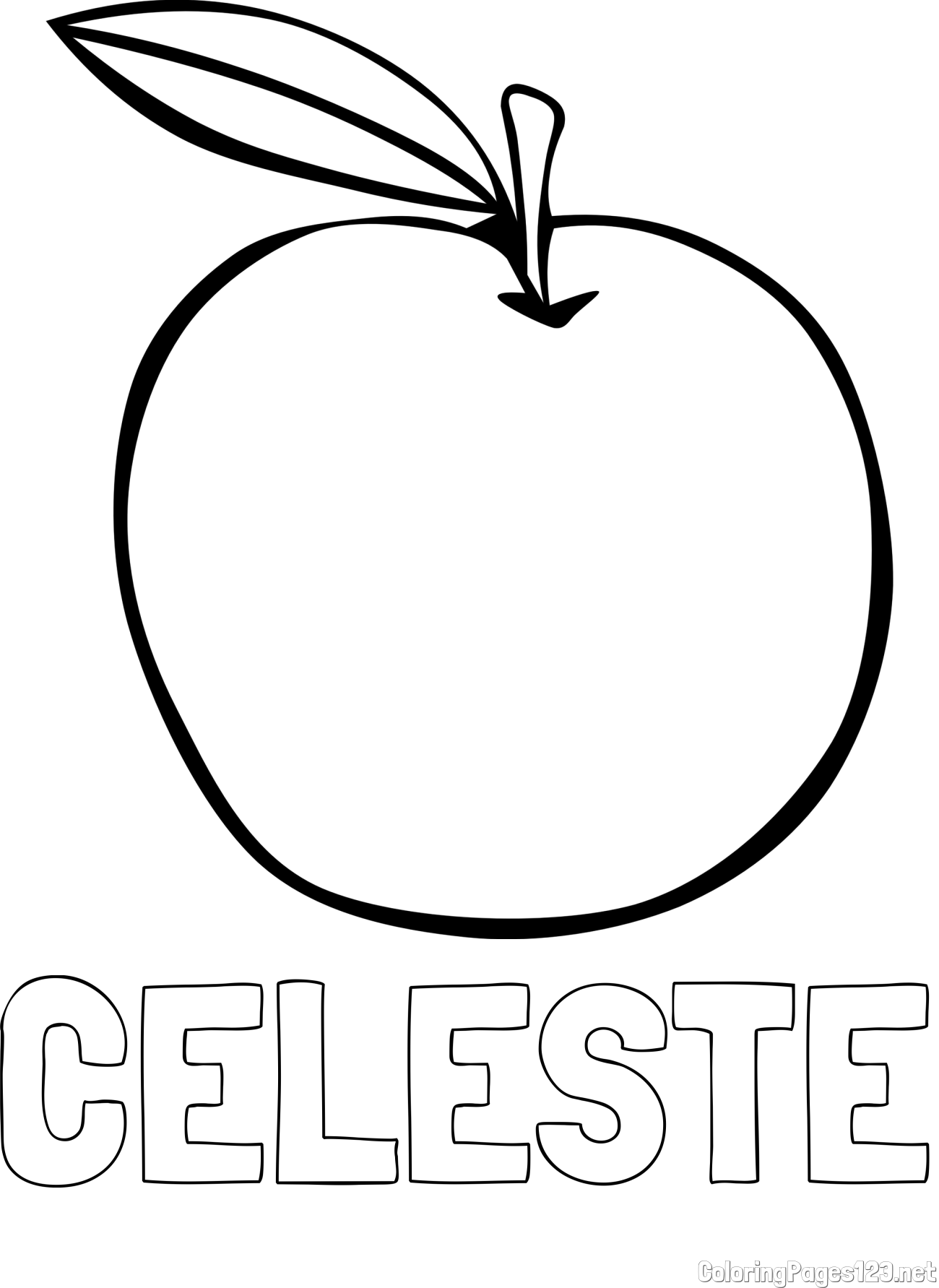CELESTE Coloring Page and Simple Apple Coloring Page