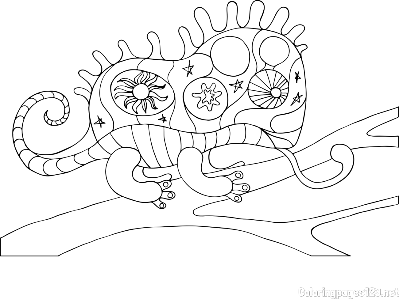 Chameleon Mandala Coloring Page
