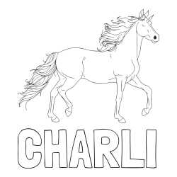 Online Created Coloring Page - CHARLI Coloring Page and Beautiful Unicorn Coloring Page