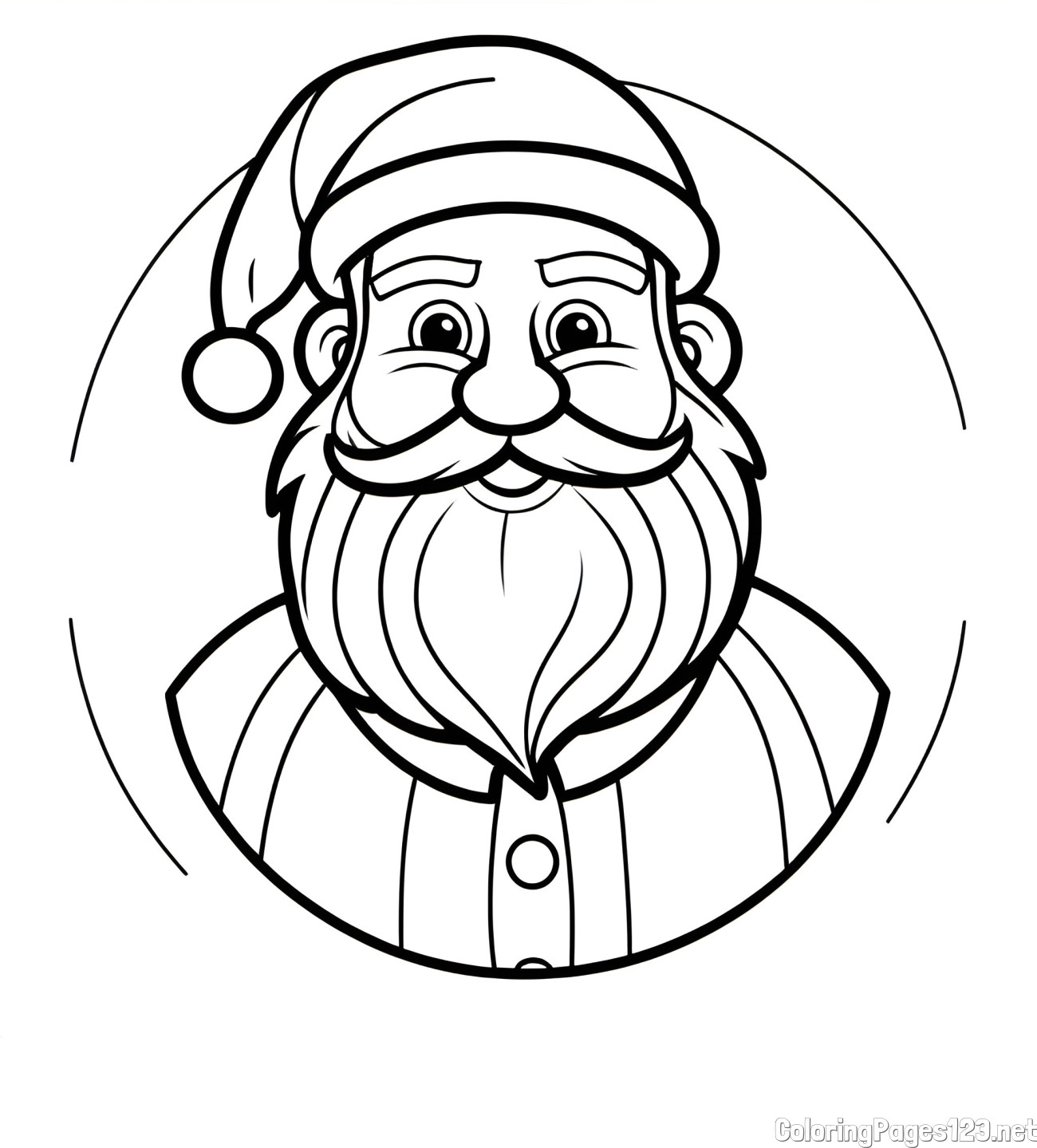 Cheerful Santa Claus Coloring Page for Kids
