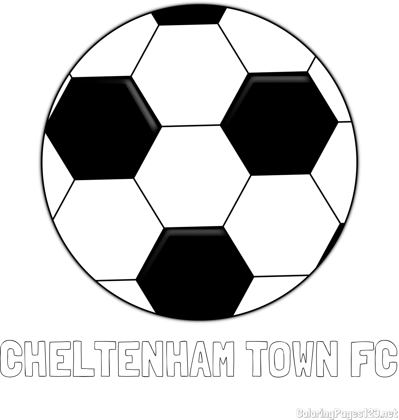 CHELTENHAM TOWN FC Coloring Page and Soccer Ball Coloring Page