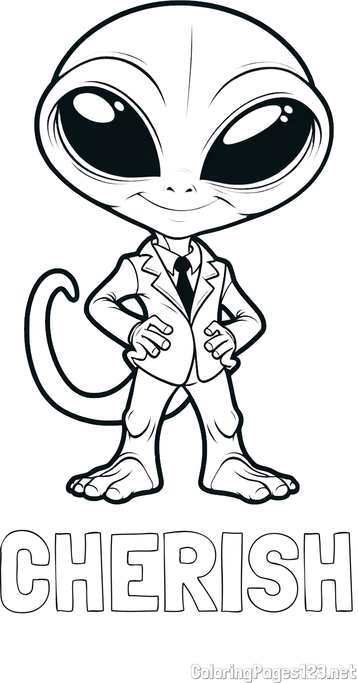 CHERISH Coloring Page and Alien Coloring Page