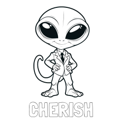 Online Created Coloring Page - CHERISH Coloring Page and Alien Coloring Page