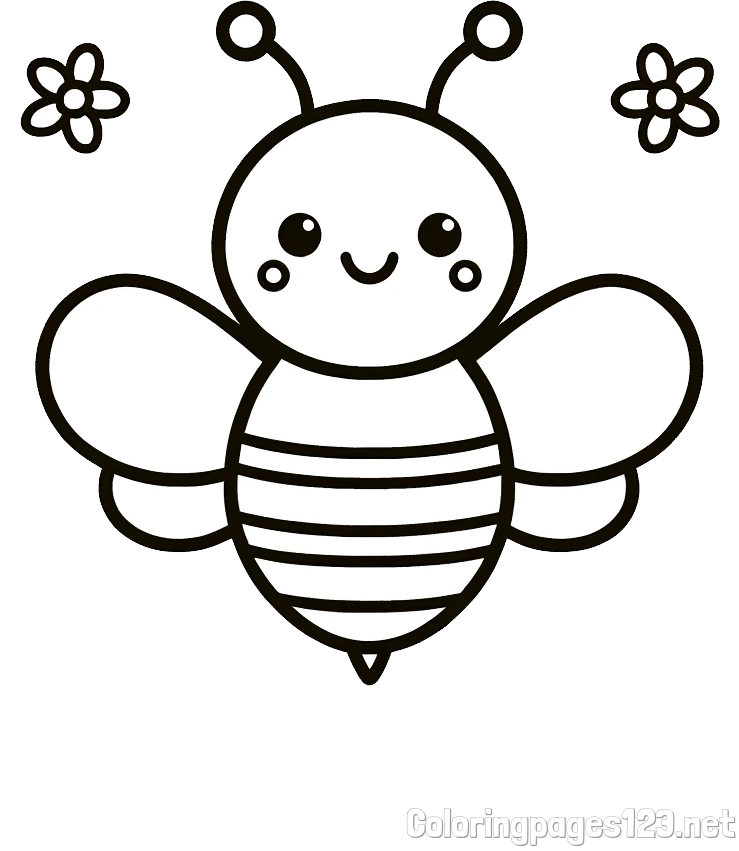 Children's Bee Coloring Page
