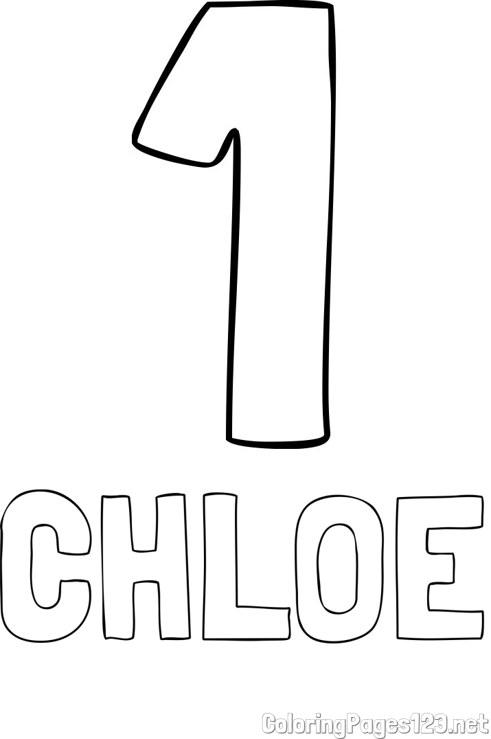 CHLOE Coloring Page and Coloring Page of Number One (1)