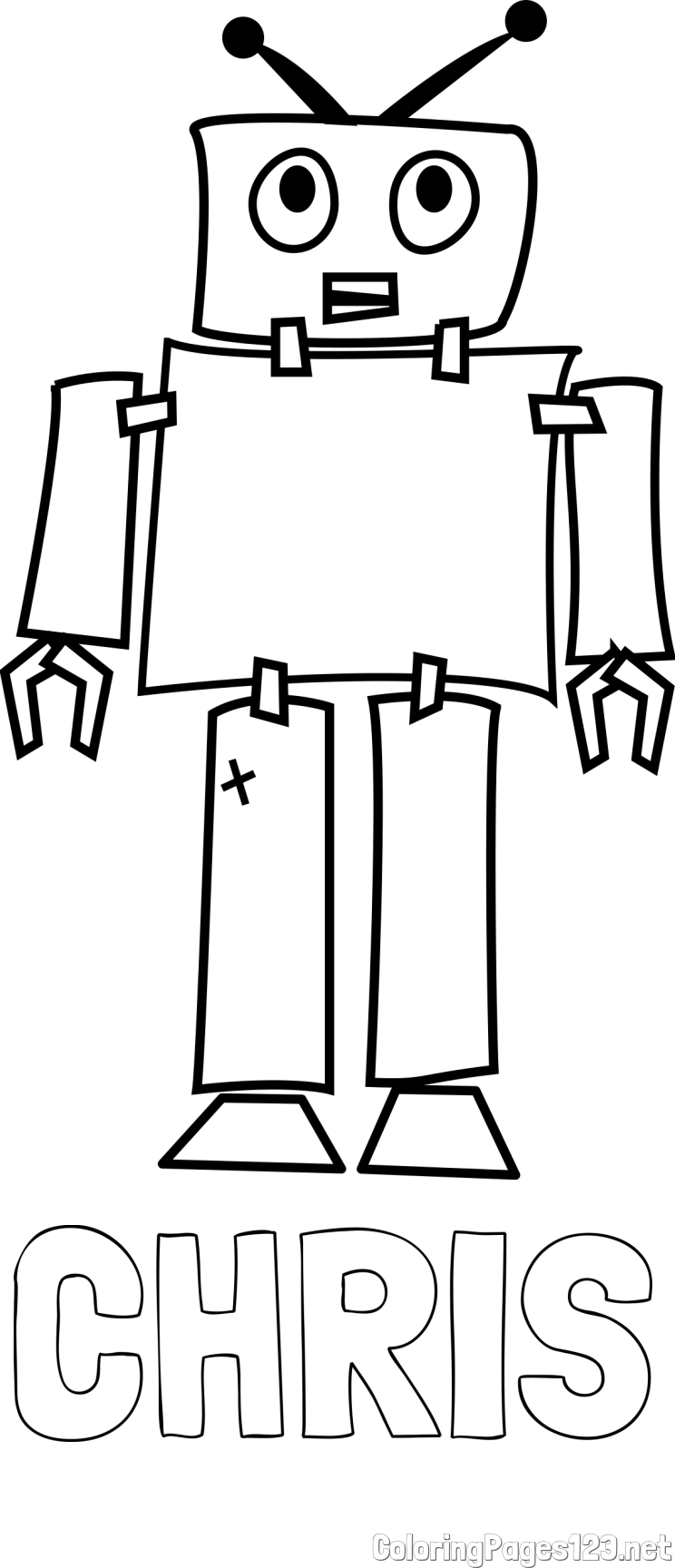 CHRIS Coloring Page and Simple Robot Coloring Page
