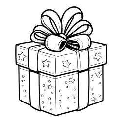 Christmas Gift Coloring Page