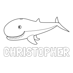 CHRISTOPHER Coloring Page alongside Easy Big Whale Coloring Page