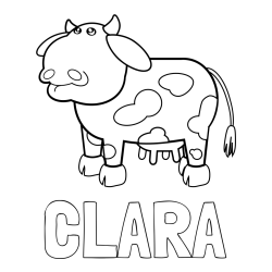Online Created Coloring Page - CLARA Coloring Page and Cute and Funny Cow Coloring Page