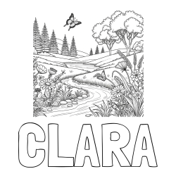 Online Created Coloring Page - CLARA Coloring Page and Summer Nature Coloring Page
