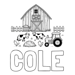 Online Created Coloring Page - COLE Coloring Page and Kids Farm Coloring Page