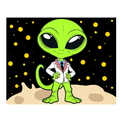 COLORED COLORING - Alien Coloring Page