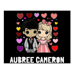COLORED COLORING - AUBREE CAMERON Coloring Page and Coloring Page of a Couple Surrounded by Hearts