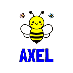 COLORED COLORING - AXEL Coloring Page and Children's Bee Coloring Page