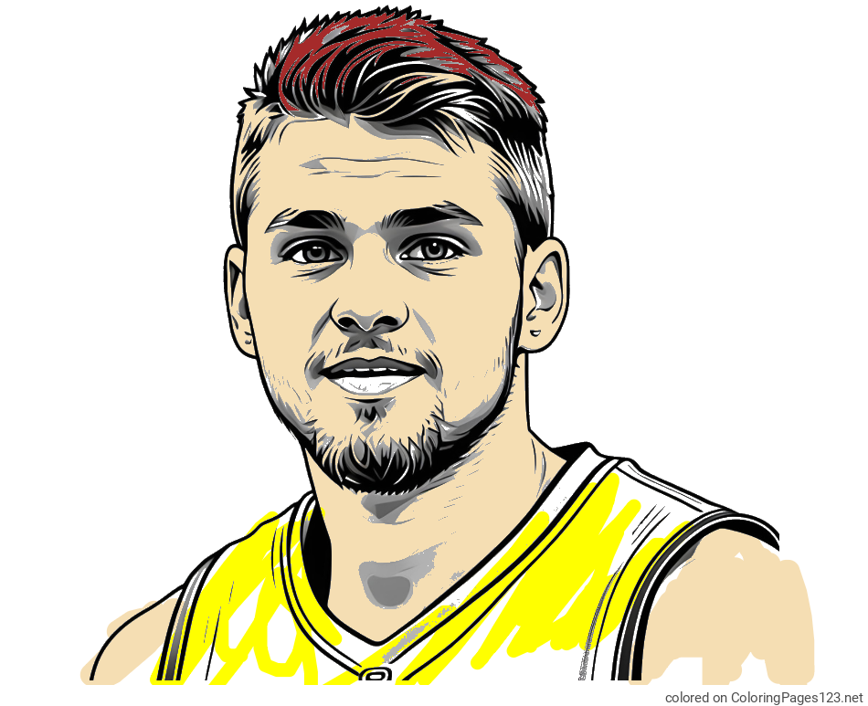 Colored coloring page - Basketball Player Coloring Page