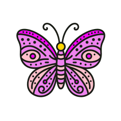 COLORED COLORING - Butterfly Coloring Page (Simple)