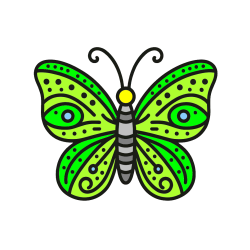 COLORED COLORING - Butterfly Coloring Page (Simple)