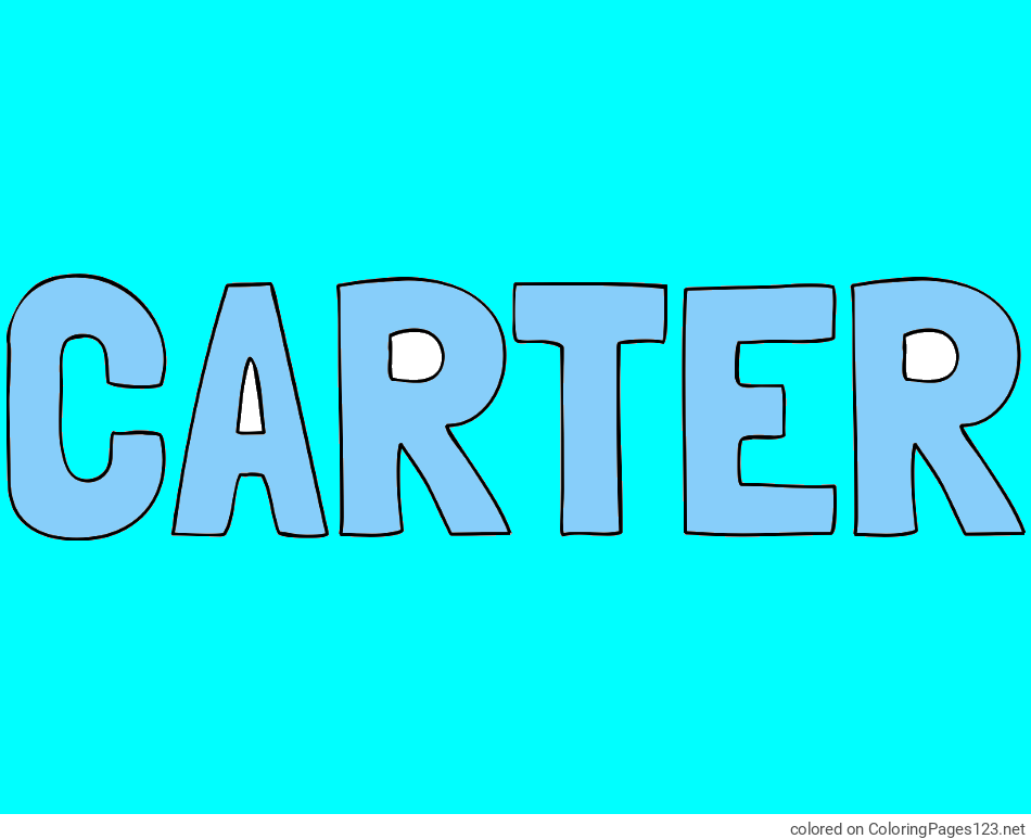 Colored coloring page - CARTER Coloring Page
