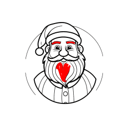 Pobarvana pobarvanka - Cheerful Santa Claus Coloring Page for Kids
