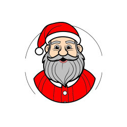 COLORED COLORING - Cheerful Santa Claus Coloring Page for Kids