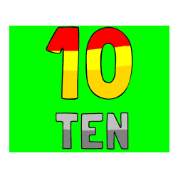 COLORED COLORING - Coloring of the Number Ten (10) with the Written Name