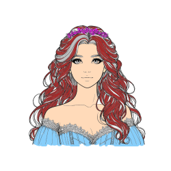 Pobarvana pobarvanka - Coloring Page of a Cute Realistic Princess