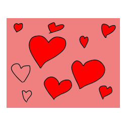 Pobarvana pobarvanka - Coloring page of hearts 😍