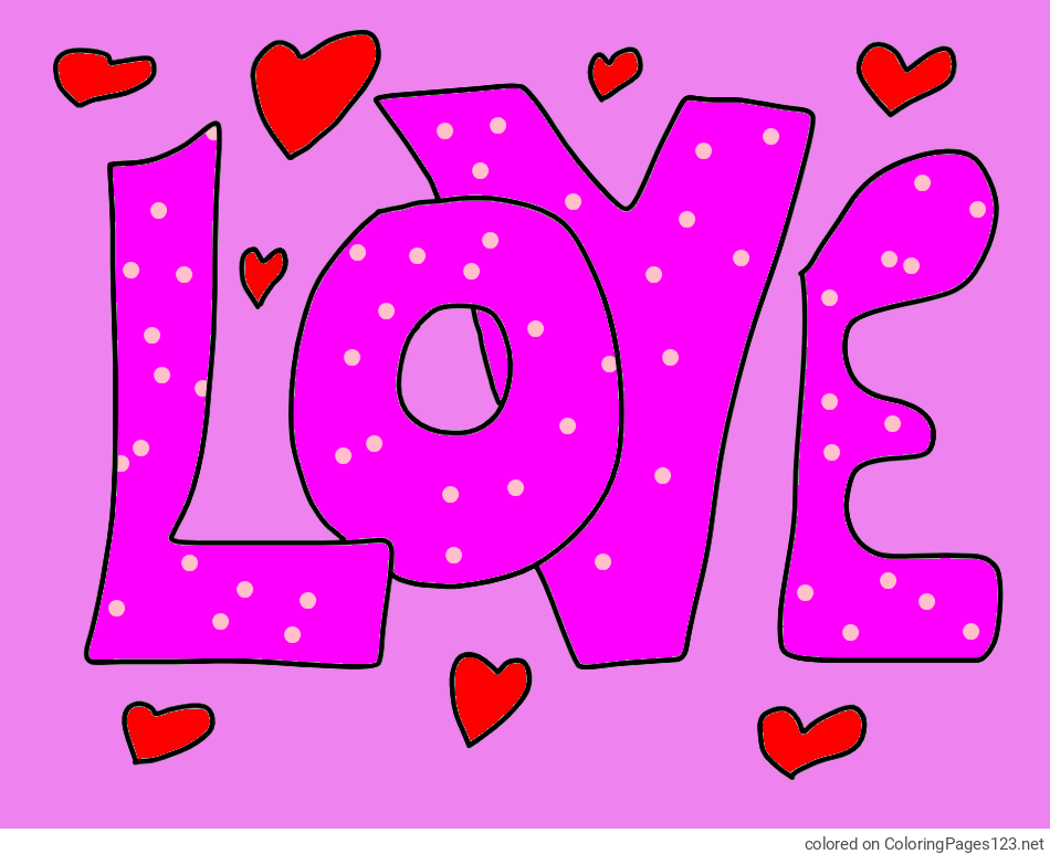 Colored coloring page - Coloring Page of LOVE ❤❤😍