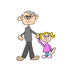 COLORED COLORING - Dad and Daughter Coloring Page