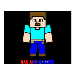 COLORED COLORING - DAX AND MADDOX Coloring Page and Minecraft Steve Coloring Page