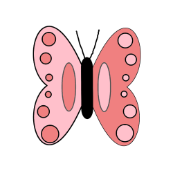COLORED COLORING - Easy Butterfly Coloring Page