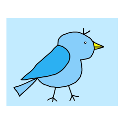 COLORED COLORING - Easy Coloring Page of a Cute Bird