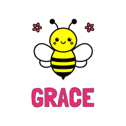 COLORED COLORING - GRACE Coloring Page and Children's Bee Coloring Page