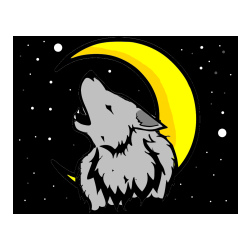 COLORED COLORING - Howling Wolf Coloring Page