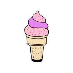 Pobarvana pobarvanka - Ice Cream Coloring Page