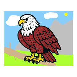 COLORED COLORING - Kids’ Eagle Coloring Page