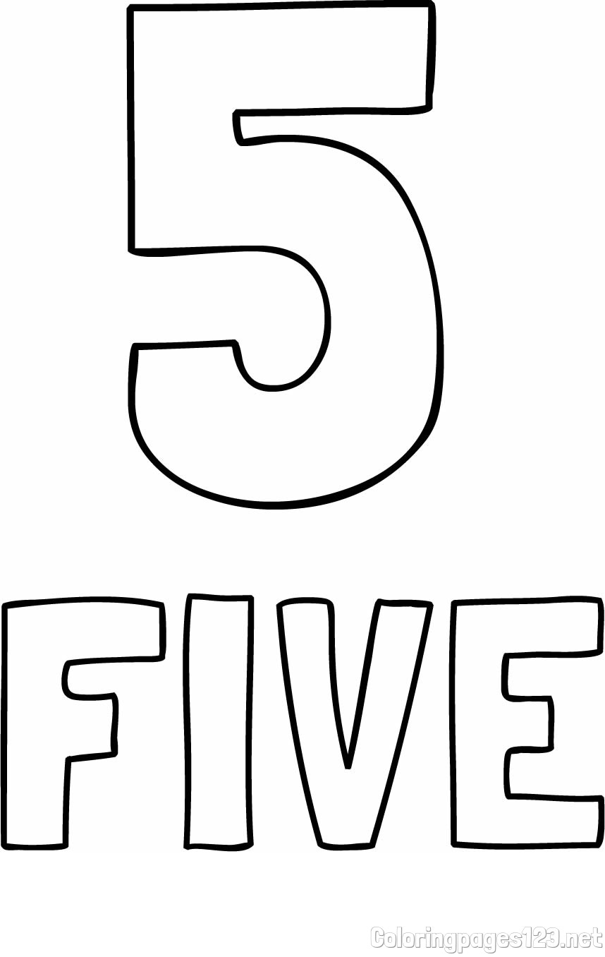 Coloring of the Number Five (5) with the Written Name
