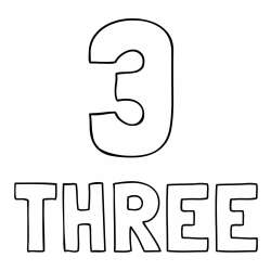 Coloring of the Number Three (3) with the Written Name