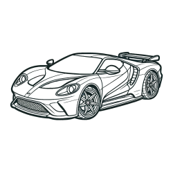 Coloring Page of a Fast Sport's Car