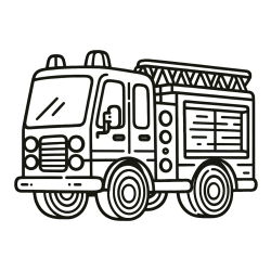 Coloring page of a fire truck