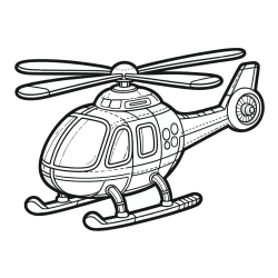 Coloring Page of a Helicopter