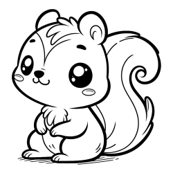 Coloring Page of Cute Squirtle