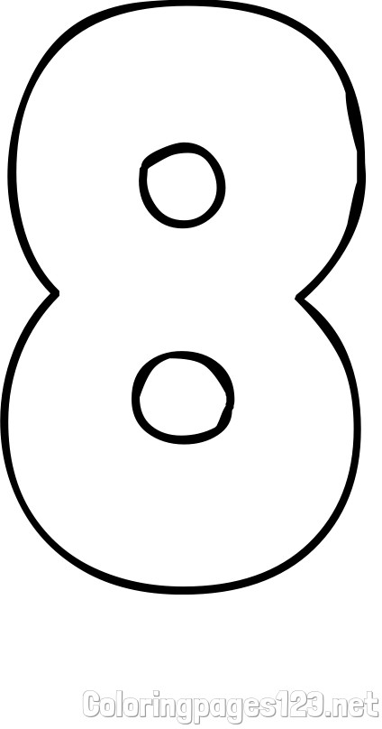 Coloring Page of Number Eight (8)